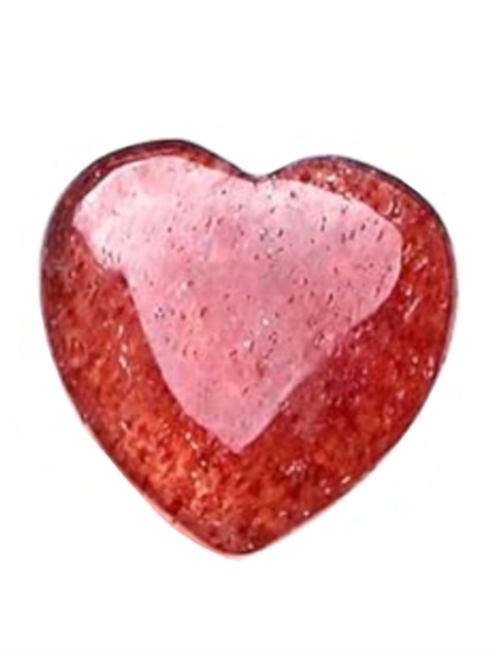 Strawberry Quartz Carved Heart Gemstone Red Pink Love Gem Palm Stone Pocket Rock